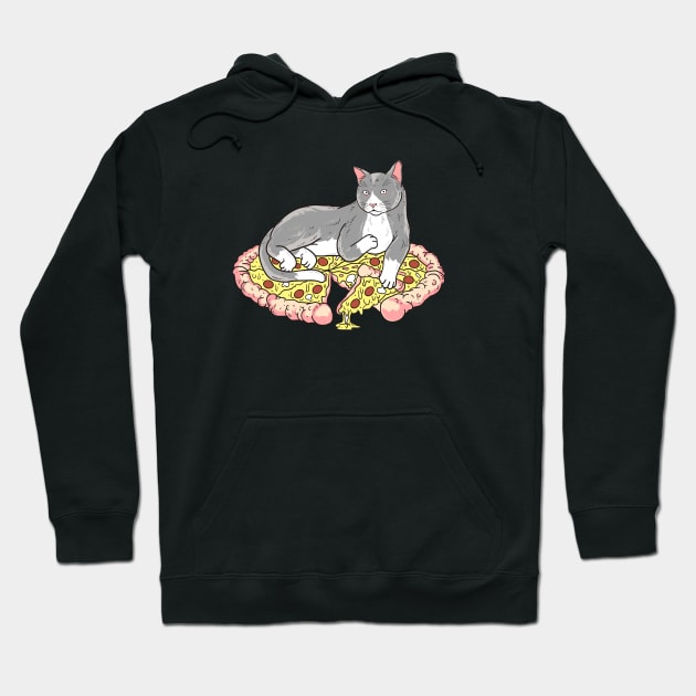 Seductive Pizza Cat Seduces Hoodie by LittleBunnySunshine